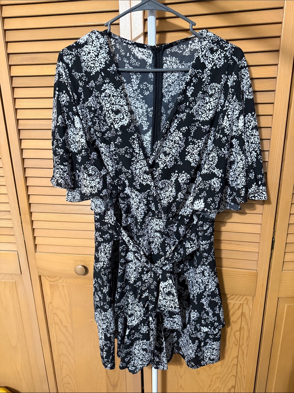 Amazon Black & White Floral Wrap Romper